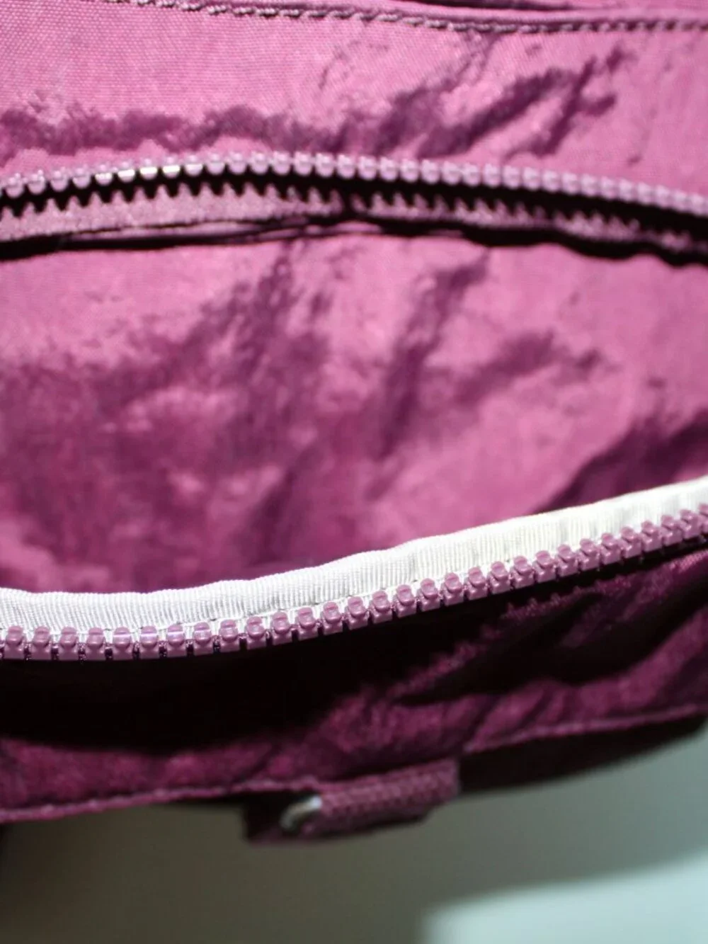 NWT Kipling Queenie Nylon Small Backpack Purse Dark Plum Tonal K19450 & Keychain